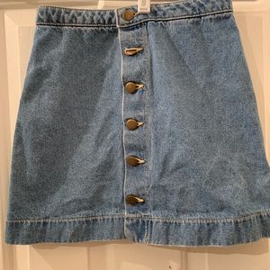 American Apparel button up denim mini skirt